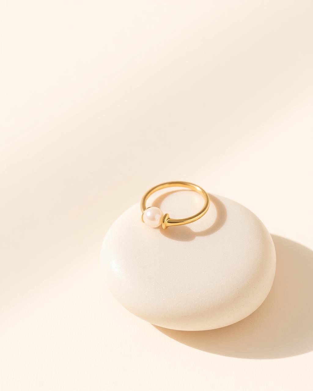 Pearl Solitaire Ring
